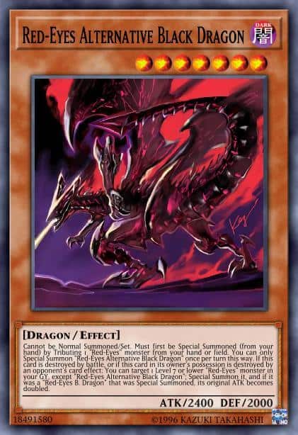 Red-Eyes Alternative Black Dragon - (2019 Gold Sarcophagus Tin) - (TN19-EN005) - (Prismatic Secret Rare)