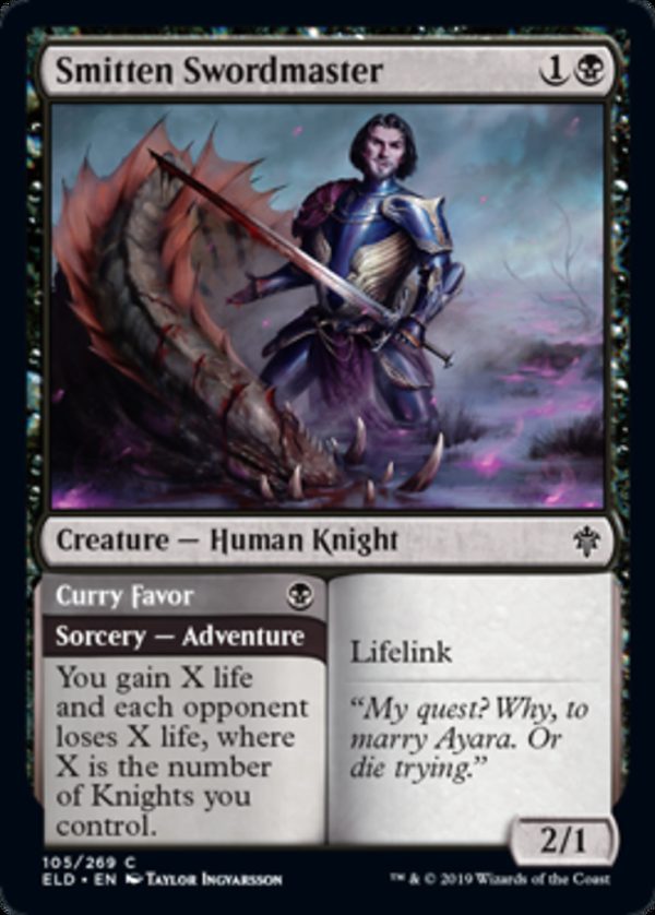 Smitten Swordmaster // Curry Favor - Throne of Eldraine-(105)