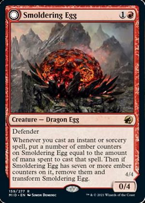 Smoldering Egg // Ashmouth Dragon - Innistrad: Midnight Hunt-(159)