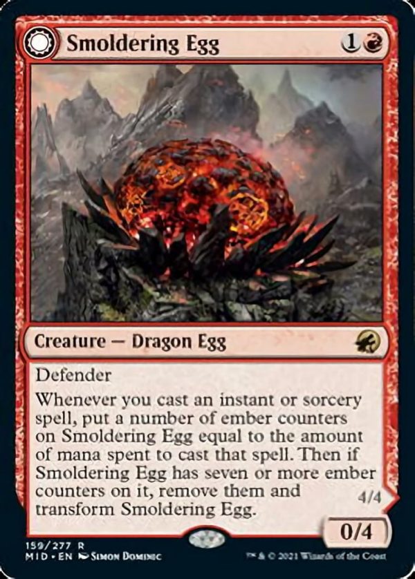 Smoldering Egg // Ashmouth Dragon - Innistrad: Midnight Hunt-(159)