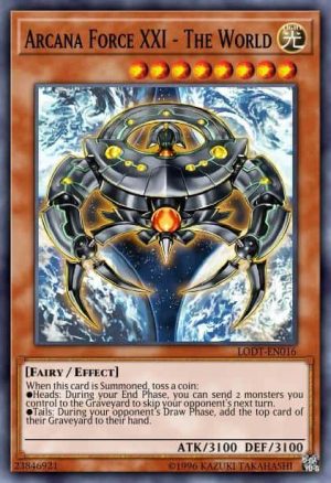 Arcana Force XXI - The World - (Light of Destruction) - (LODT-EN016) - (Ultimate Rare)(MP)