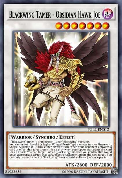Blackwing Tamer - Obsidian Hawk Joe - (Premium Gold Return of the Bling) - (PGL2-EN012) - (Gold Secret Rare)