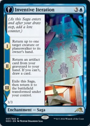 Inventive Iteration // Living Breakthrough - Kamigawa: Neon Dynasty-(057)-Foil