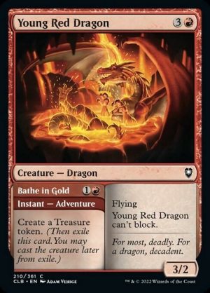Young Red Dragon // Bathe in Gold - Commander Legends: Battle for Baldur's Gate-(210)