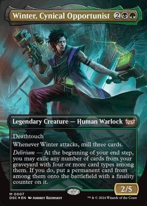 Winter, Cynical Opportunist - Duskmourn: House of Horror Commander-(007)-Foil