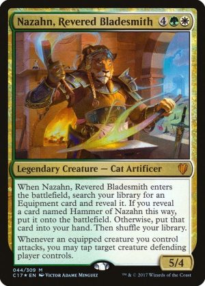 Nazahn, Revered Bladesmith - Commander 2017-(044)-Foil