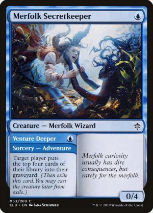 Merfolk Secretkeeper // Venture Deeper - Throne of Eldraine-(053)